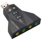 DOBLE ADAPTADOR USB DE AUDIO Y SONIDO PARA PC